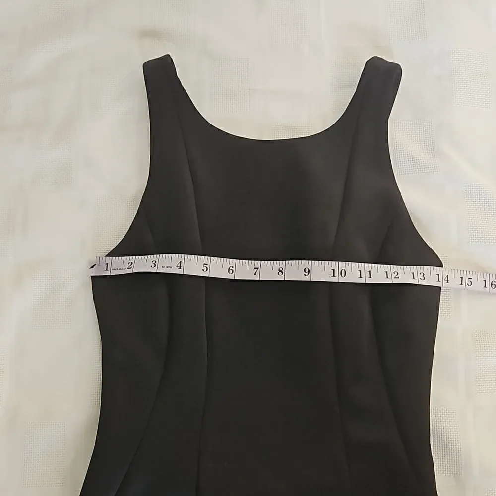 HP Marciano Cocktail Bodycon Midi Dress With Sheer Back Small Black - Picture 5 of 16